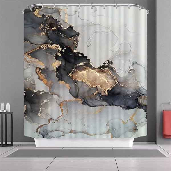 Шторка для ванной комнаты Volcano 180х210 см, полиэстер, цвет серый, Carnation Home Fashions, США, VOC210GRY - изобр. 8