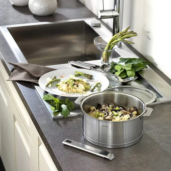 Кастрюля Strate 5,1 л, диаметр 24 см, матовая нержавеющая сталь 18/10, Cristel, Франция, C24QL - изобр. 12