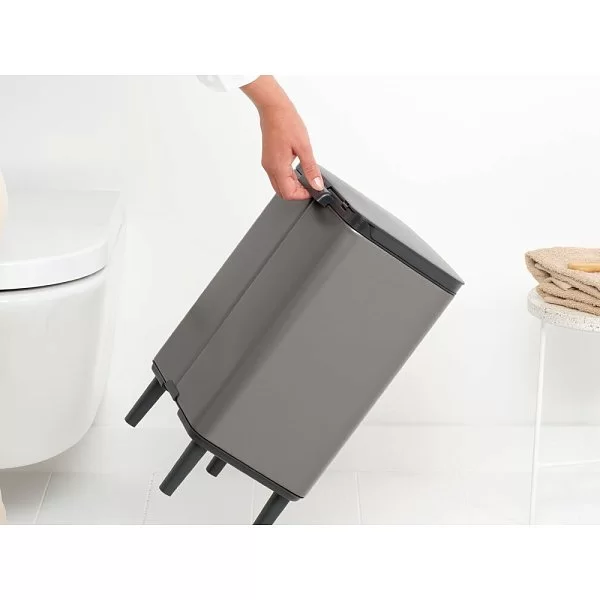 Мусорный бак Bo Hi 12 л, 40x30x23 см, нержавеющая сталь, цвет платиновый, Brabantia, Бельгия, 227288 - изобр. 8