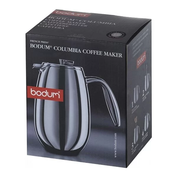 Кофейник с прессом и двойными стенками Columbia 1,5 л, нержавеющая сталь, цвет стальной, Bodum, Швейцария, 1312-16 - изобр. 12
