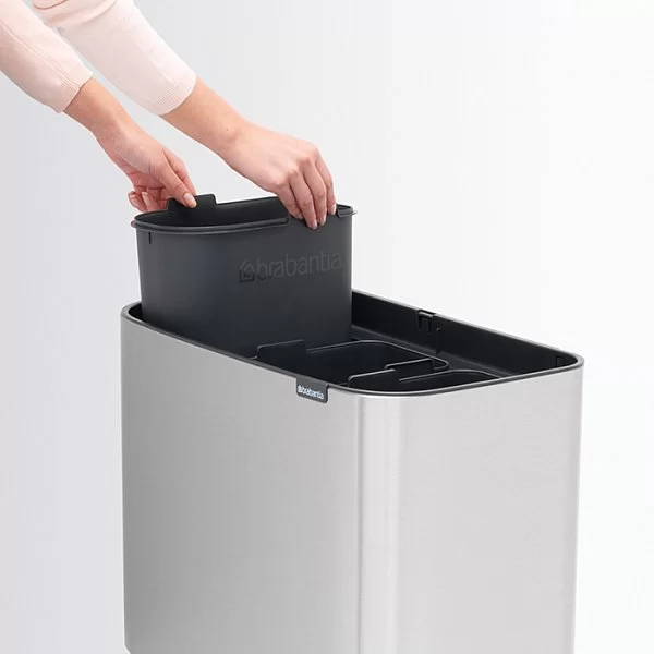 Мусорный бак 3 секции 3х11л, стальной матовый, Brabantia, 316081 - изобр. 10