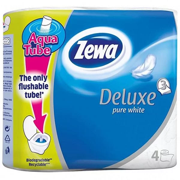 Туалетная бумага Zewa Deluxe Белая 4 рулона, 3 слоя, Россия, TPN311865 - изобр. 7