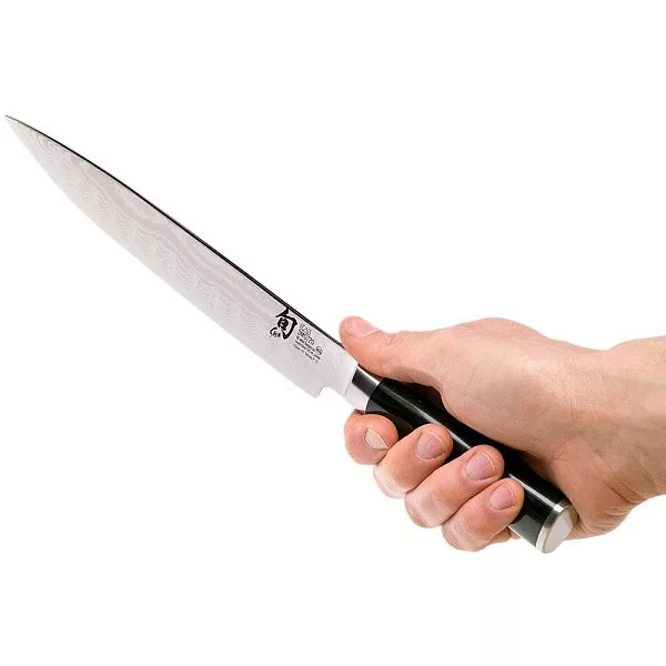 Нож кухонный для тонкой нарезки Hollow-Ground Sujihiki длина лезвия 24,1 см, сталь VG-MAX в обкладках из дамаска, Kai, Япония, DM-0720 - изобр. 8