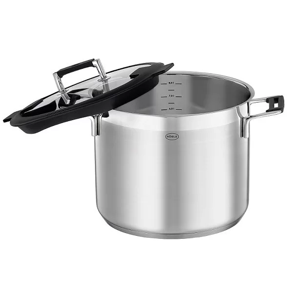 Кастрюля высокая с крышкой Silence PRO 8,7 л, диаметр 24 см, нержавеющая сталь 18/10, Германия, 91963 Roesle - изобр. 8