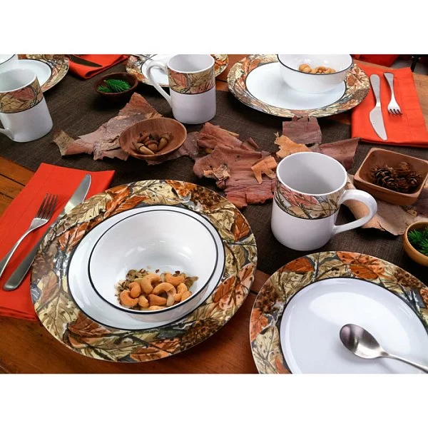 Тарелка обеденная Woodland Leaves 27 см, стекло, Corelle, 1109567 - изобр. 8