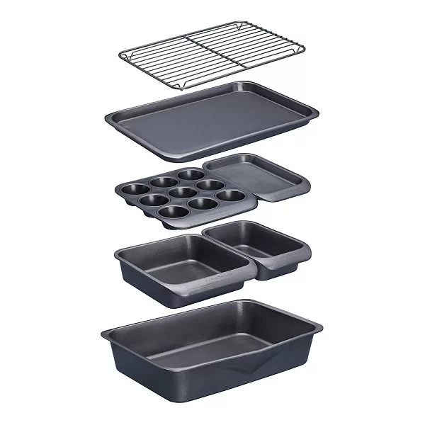 Набор для выпечки и запекания с антипригарным покрытием, 7 предметов, цвет черный, сталь, Kitchen Craft, Великобритания, MCSPSBAKE7PC - изобр. 7
