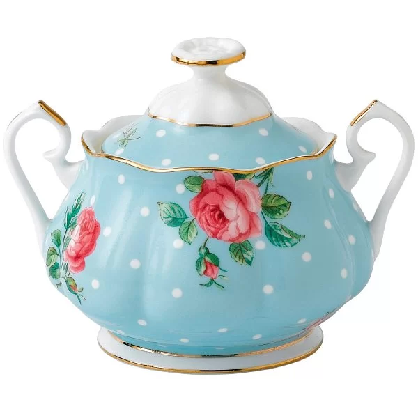 Сахарница Polka Rose объем 350 мл, материал фарфор, Royal Albert, Великобритания, POLBLU25865 - изобр. 7