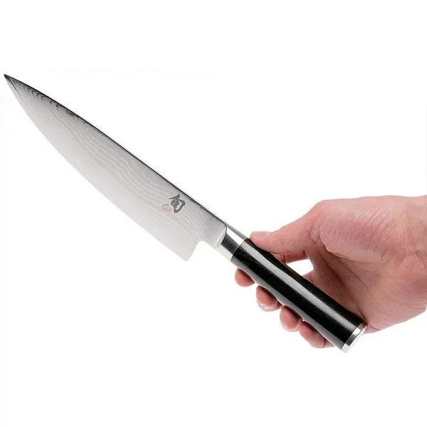 Нож кухонный поварской Shun Classic, длина лезвия 20 см, сталь VG-MAX в обкладках из дамаска, Kai, Япония, KAI-DM-0706 - изобр. 8
