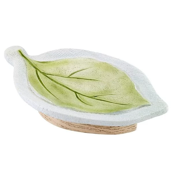 Мыльница Ombre Leaves 16х10х2,5 см, цвет белый + зеленый, материал полистоун, Avanti, США, 13933C - изобр. 7
