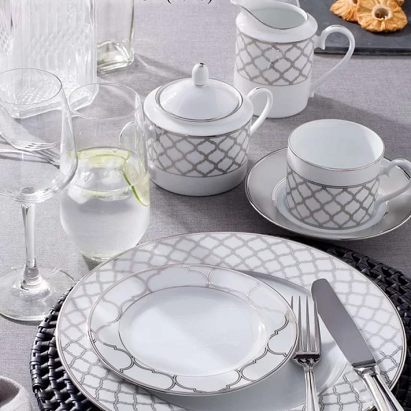 Молочник "Царский дворец" 260 мл, материал фарфор, цвет серебряный + белый, Noritake, Япония, NOR1717-425 - изобр. 9