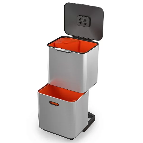 Контейнер для мусора с двумя баками Totem Max 60 л, 36,5х81х39,5 см, нержавеющая сталь, цвет стальной, Joseph Joseph, Великобритания, 30060 - изобр. 7