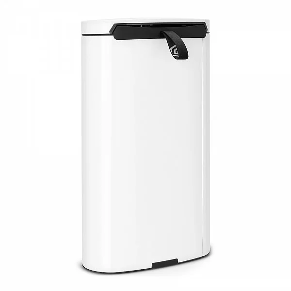 Мусорный бак эргономичный FlatBack+, 30л, белый, Brabantia, 485206 - изобр. 9