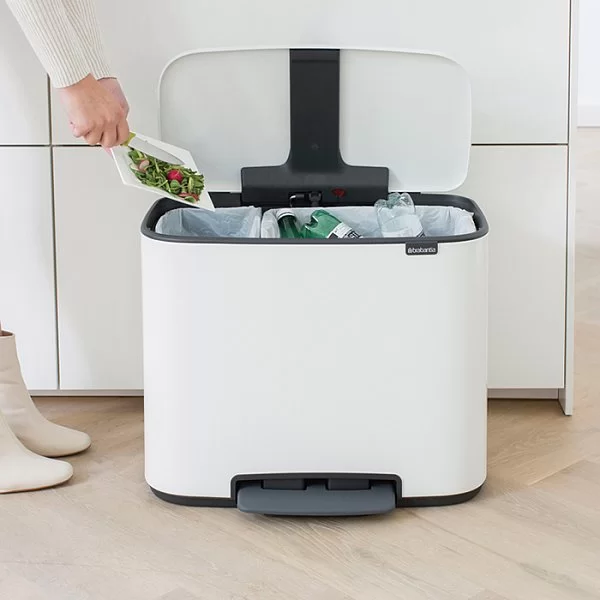 Мусорный бак 2 секции Pedal Bin Bo, белый, 11+23л, Brabantia, 121142 - изобр. 19