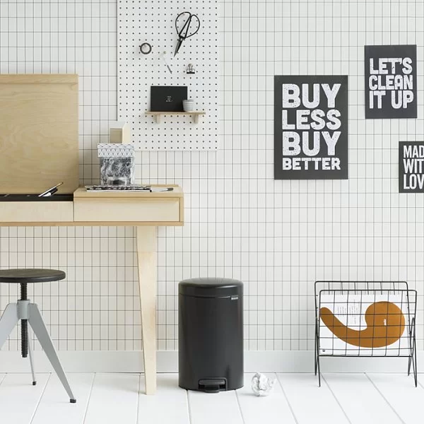 Мусорный бак с педалью NewIcon, 12л, черный матовый, Brabantia, 113741 - изобр. 11