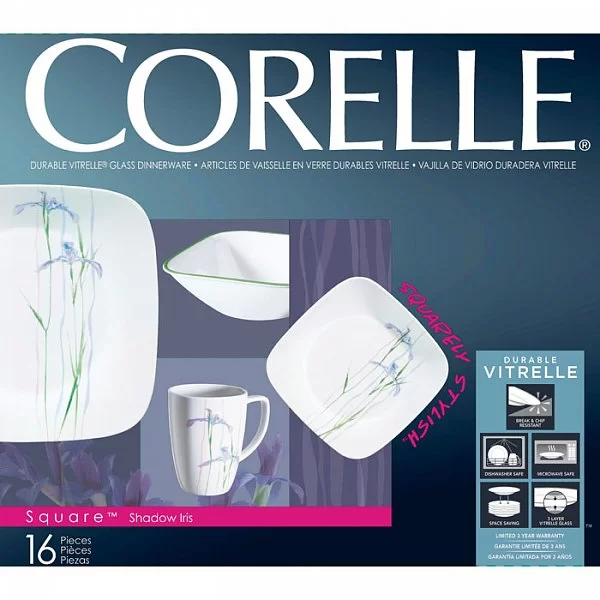 Набор посуды 16 предметов Shadow Iris на 4 персоны, стекло, Corelle, 1085645 - изобр. 8