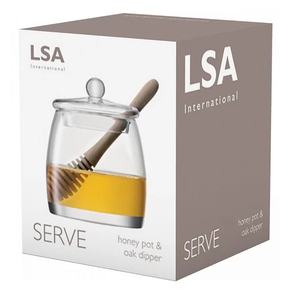 Банка для мёда с деревянной ложкой Serve высота 12,5 см, выдувное стекло, LSA International, Великобритания, G1052-12-301 - изобр. 11