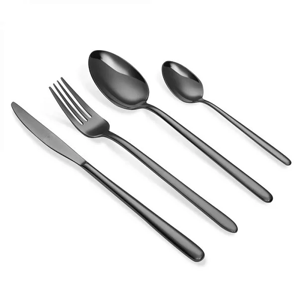 Набор столовых приборов на 6 персон Stiletto Total Black, 24 предмета, нержавеющая сталь, цвет черный, Broggi, Италия, 1134200D05 - изобр. 8