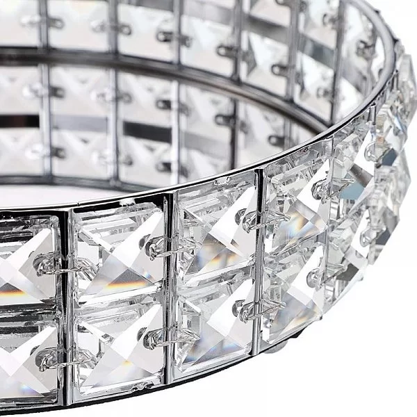 Подставка для предметов круглая Crystal Silver 25х7 см, металл + хрустальное стекло, цвет серебряный, Kassatex, США, CRY-R2TR-SLV - изобр. 9