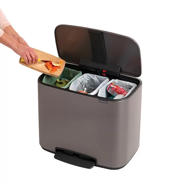 Мусорный бак 3 секции Pedal Bin Bo, 3x11л, платиновый, Brabantia, 121067 - изобр. 14