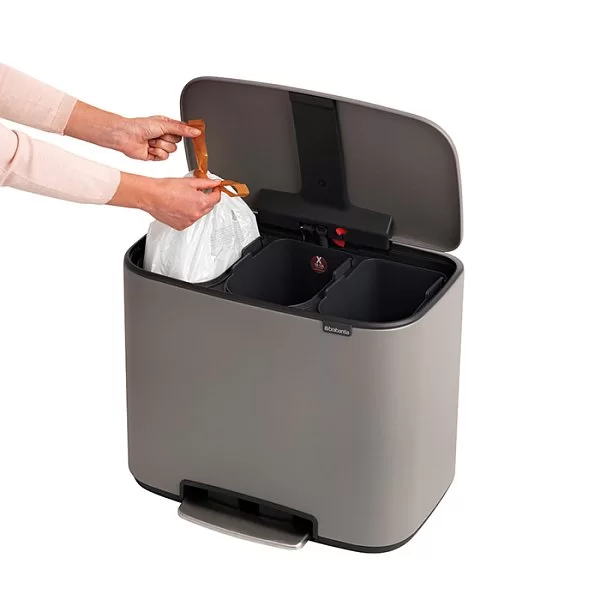 Мусорный бак 3 секции Pedal Bin Bo, 3x11л, серый, Brabantia, 121524 - изобр. 12