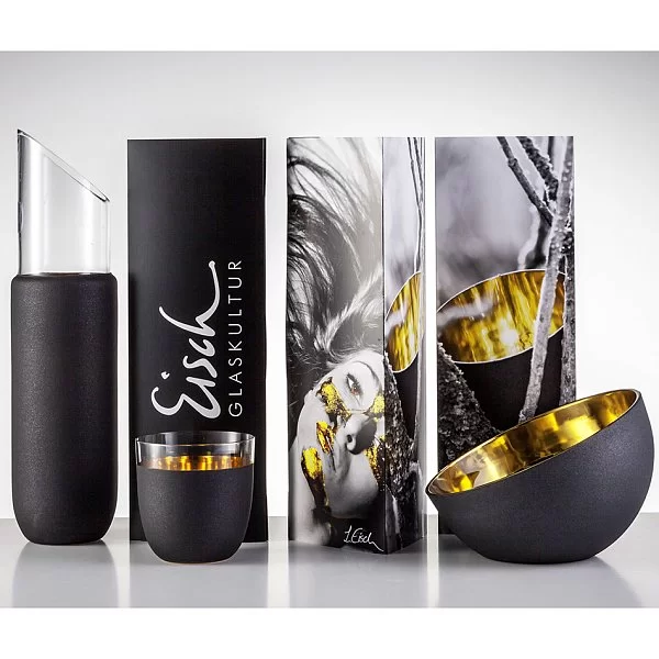 Графин для белого вина и воды Cosmo Gold 1000 мл, хрусталь, цвет черный + золото, Eisch, Германия, 70576711 - изобр. 8