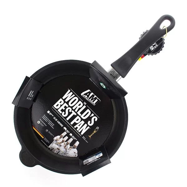 Сковорода глубокая 24 см с антипригарным покрытием высота 7 см, НЕиндукционная, фиксированная ручка, AMT Gastroguss, AMT724FIX - изобр. 10