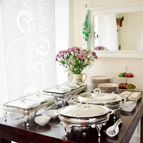 Мармит для 2-х блюд с крышками 41х28х19 см, нержавеющая сталь с посеребрением + стекло, Queen Anne, Великобритания, QA-0/6280 - изобр. 9