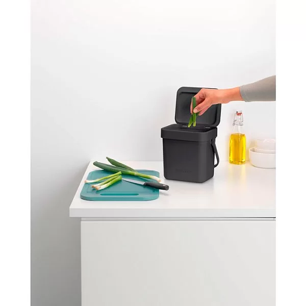Мусорное ведро Sort & Go объем 3 л, 13,9x18,8,x17,4 см, материал пластик, цвет серый, Brabantia, Бельгия, 209888 - изобр. 11