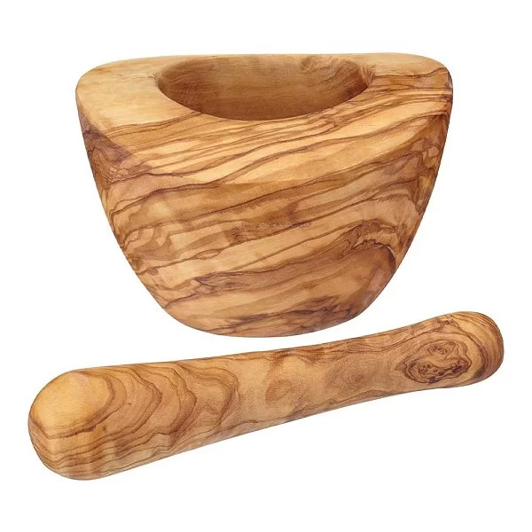 Ступка с пестиком World of Flavours Italian 12x8 см, дерево оливы, Kitchen Craft, Великобритания, WFITMP - изобр. 7