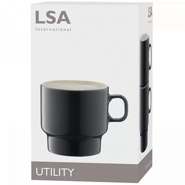 Набор из 2-х чашек для кофе Utility объем 280 мл, выдувное стекло, цвет черный, LSA International, Великобритания, P276-10-523 - изобр. 12