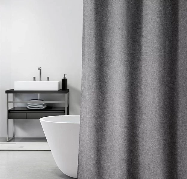 Шторка для ванной комнаты Linen Grey 240х200 см, полиэстер, цвет серый, Carnation Home Fashions, США, LIN200GR - изобр. 8