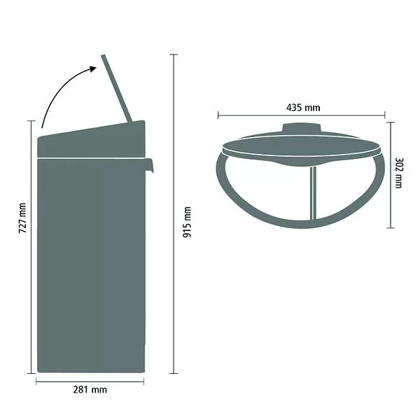 Мусорный бак 2 секции Touch Bin New, 10+23л, Brabantia, 100680 - изобр. 16