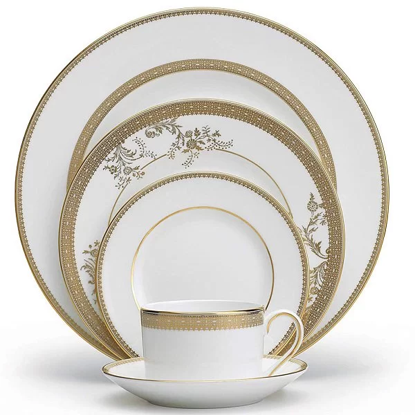 Блюдо овальное Vera Wang Lace Gold 35 см, материал фарфор, цвет белый Wedgwood, Великобритания, 50146903001 - изобр. 9