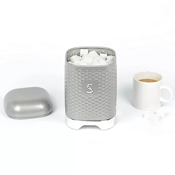 Емкость для хранения сахара Lovello Retro, высота 19 см, цыет серый, металл, Kitchen Craft, Великобритания, LOVSUGARGRY - изобр. 9