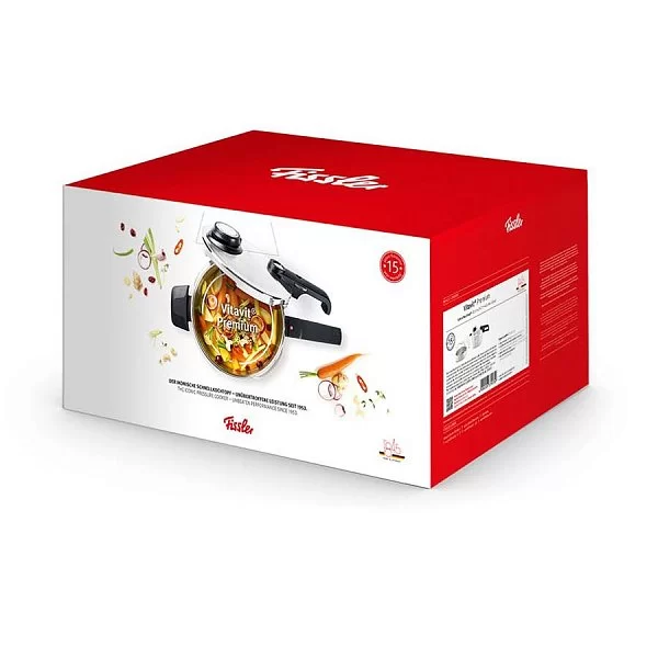 Скороварка 2,5 л со вставкой Vitavit Premium, диаметр 18 см, нержавеющая сталь + пластик, Fissler, Германия, 6222120207 - изобр. 8