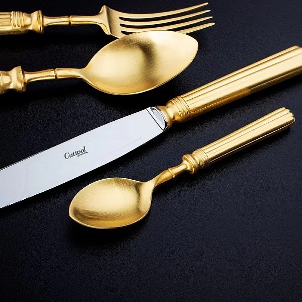 Набор столовых приборов Line Matte Gold Brushed на 6 персон, 24 предмета, цвет золотой, нержавеющая сталь, Cutipol, Португалия, L.006 GB - изобр. 15