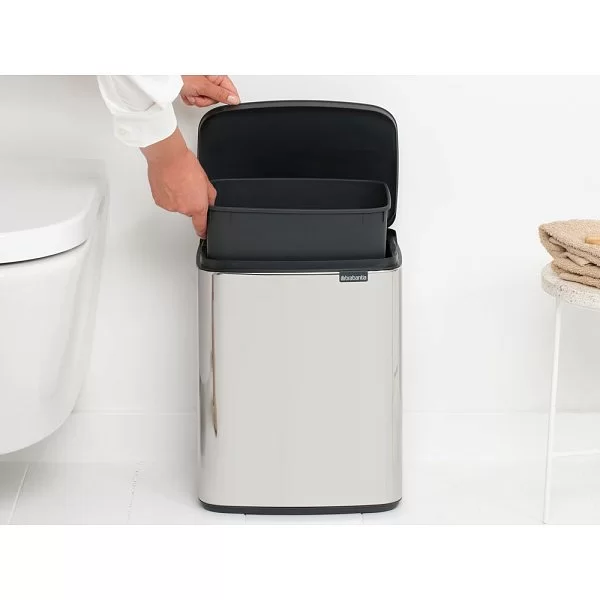 Мусорный бак Bo 12 л, 38x30x23 см, нержавеющая сталь, цвет стальной глянцевый, Brabantia, Бельгия, 230400 - изобр. 10
