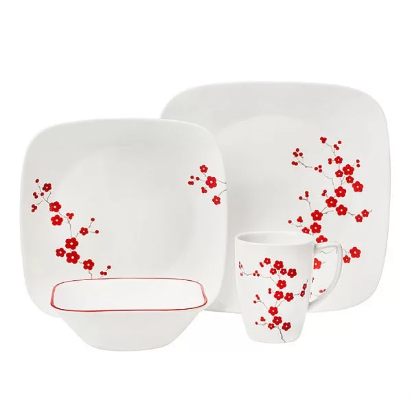 Набор посуды 16 предметов Hanami Garden на 4 персоны, стекло, Corelle, 1101297 - изобр. 7