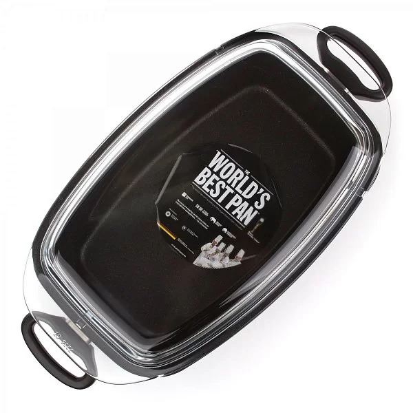 Утятница с антипригарным покрытием с крышкой 33х21х18 см, AMT Gastroguss, AMT 3321 - изобр. 8