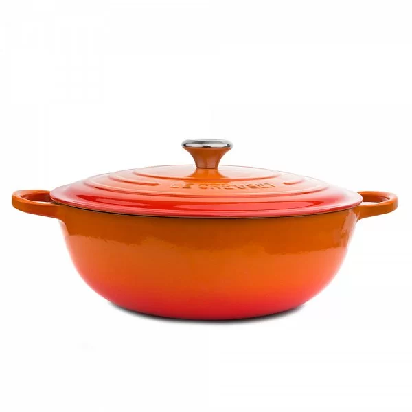 Казан La Marmite с крышкой 32 см, объем 7 л, материал чугун, цвет оранжевый, Le Creuset, Франция, 21114320900430 - изобр. 8