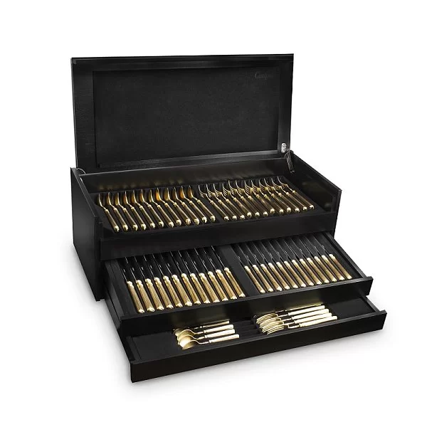 Набор столовых приборов Line Matte Gold Brushed на 12 персон, 72 предмета, цвет золотой, нержавеющая сталь, Cutipol, Португалия, L.72 GB - изобр. 10