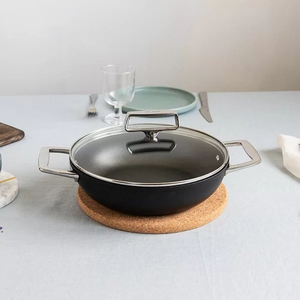 Сотейник с крышкой и антипригарным покрытием, диаметр 24 см, алюминий, цвет черный, Cristel, Франция, S2A24CPFAE - изобр. 9