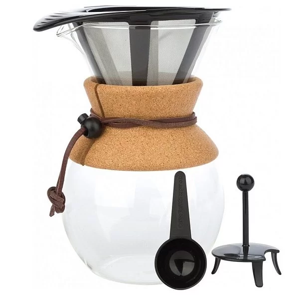 Кофейник с фильтром Pour Over 1 л,цвет пробковый, материал стекло, Bodum, Швейцария, 11571-109 - изобр. 8