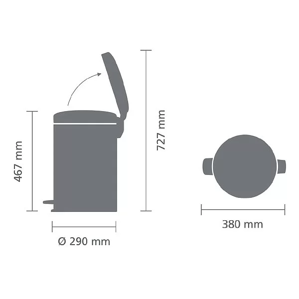 Мусорный бак с педалью NewIcon, 20л, минерально-белый, Brabantia, 114168 - изобр. 14