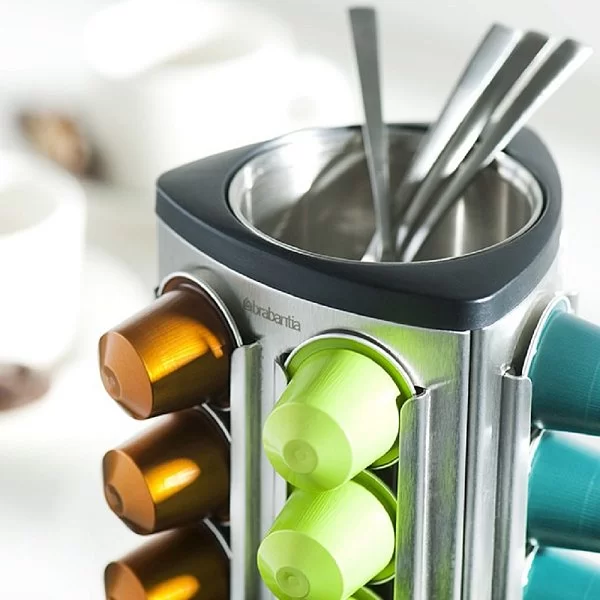Стенд для капсул Nespresso настольный 19,5х12 см, материал нержавеющая сталь, Brabantia, 418709 - изобр. 10