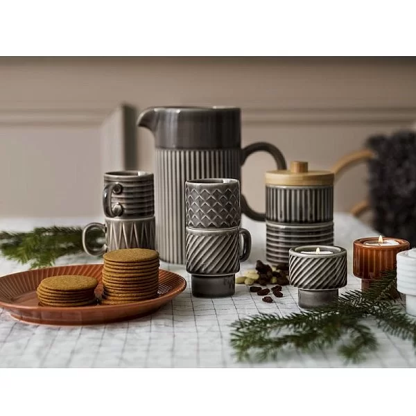 Набор 4 кружек для эспрессо Coffee and More, 100 мл, керамика, цвет серый, SagаForm, Швеция, 5018070 - изобр. 11