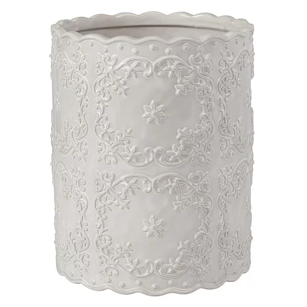 Корзина для мусора Ruffles 25,5х20х20 см, материал керамика, Creative Bath, США, RUF54WH - изобр. 7