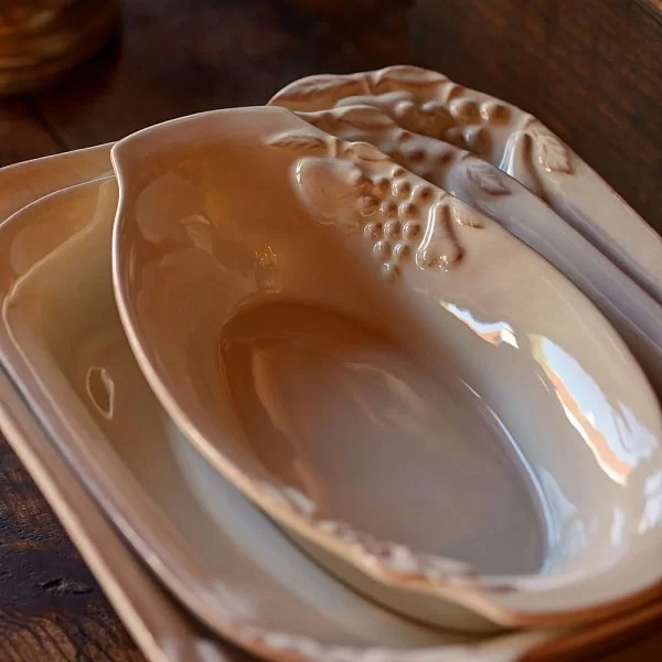 Блюдо овальное глубокое Madeira Harvest 32 см керамика, цвет кремовый, Costa Nova, Португалия, MA243-CRM(MA321-00201I) - изобр. 8