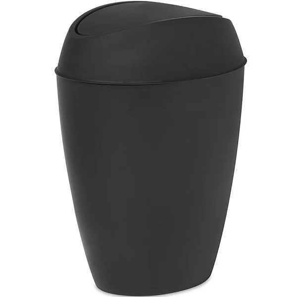 Корзина для мусора с крышкой Twirla 9 л, 22x36x26 см, материал полипропилен, цвет черный, Umbra, Канада, 1012978-040 - изобр. 7