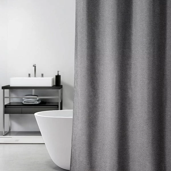 Шторка для ванной комнаты Linen Grey 200х240 см, полиэстер, цвет серый, Carnation Home Fashions, США, LIN240GR - изобр. 8